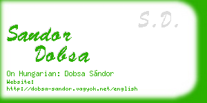 sandor dobsa business card