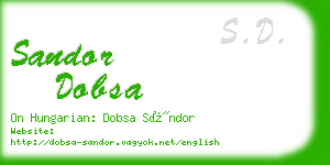 sandor dobsa business card